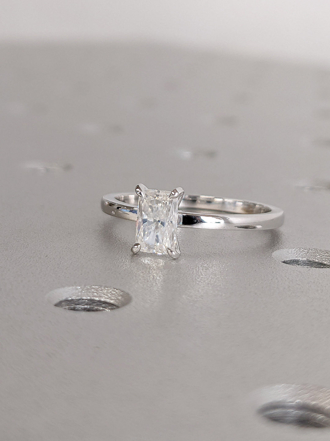 0.50CT Radiant Cut Solitaire Diamond Lab Grown Engagement Ring For Women Minimalist Wedding Ring
