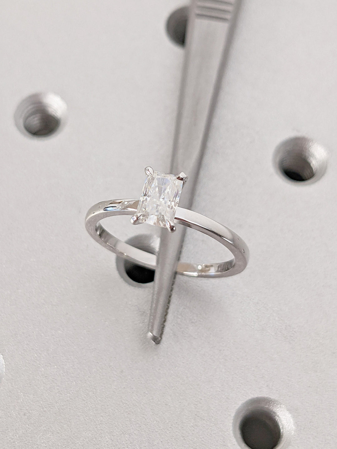 0.50CT Radiant Cut Solitaire Diamond Lab Grown Engagement Ring For Women Minimalist Wedding Ring