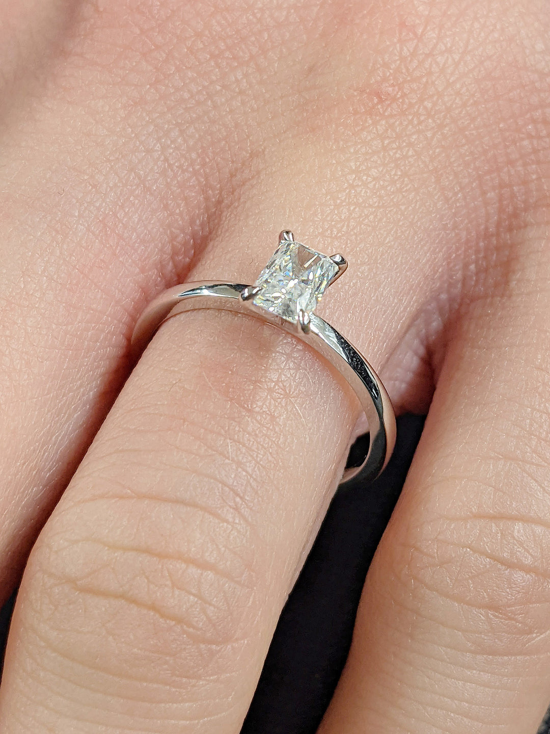 0.50CT Radiant Cut Solitaire Diamond Lab Grown Engagement Ring For Women Minimalist Wedding Ring