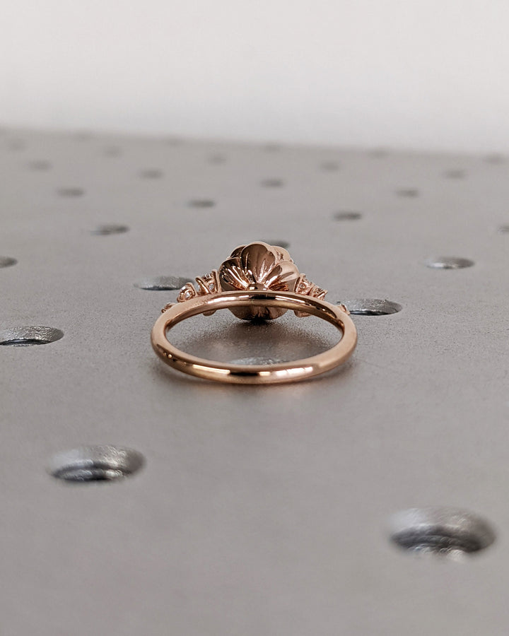 1.0CT Round Cut Cluster Diamond Flower Lab Grown Engagement Ring For Her