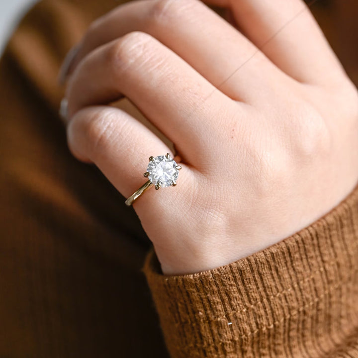 1.0CT Round Cut Hidden Halo GI Certified Lab Grown Diamond Solitaire Engagement Ring For Her
