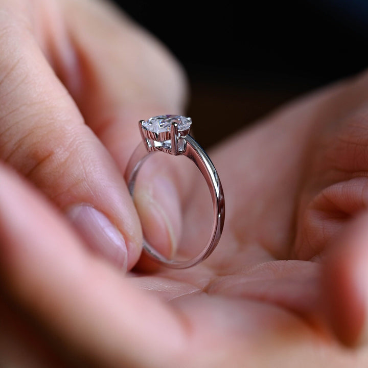 1.0CT Heart Cut Lab Grown Diamond Solitaire Engagement Ring For Her