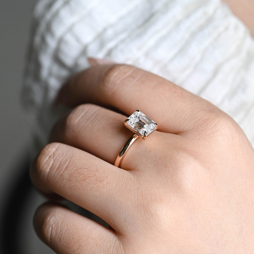 1.50CT Emerald Cut Solitaire Lab Grown Diamond Engagement Ring For Women