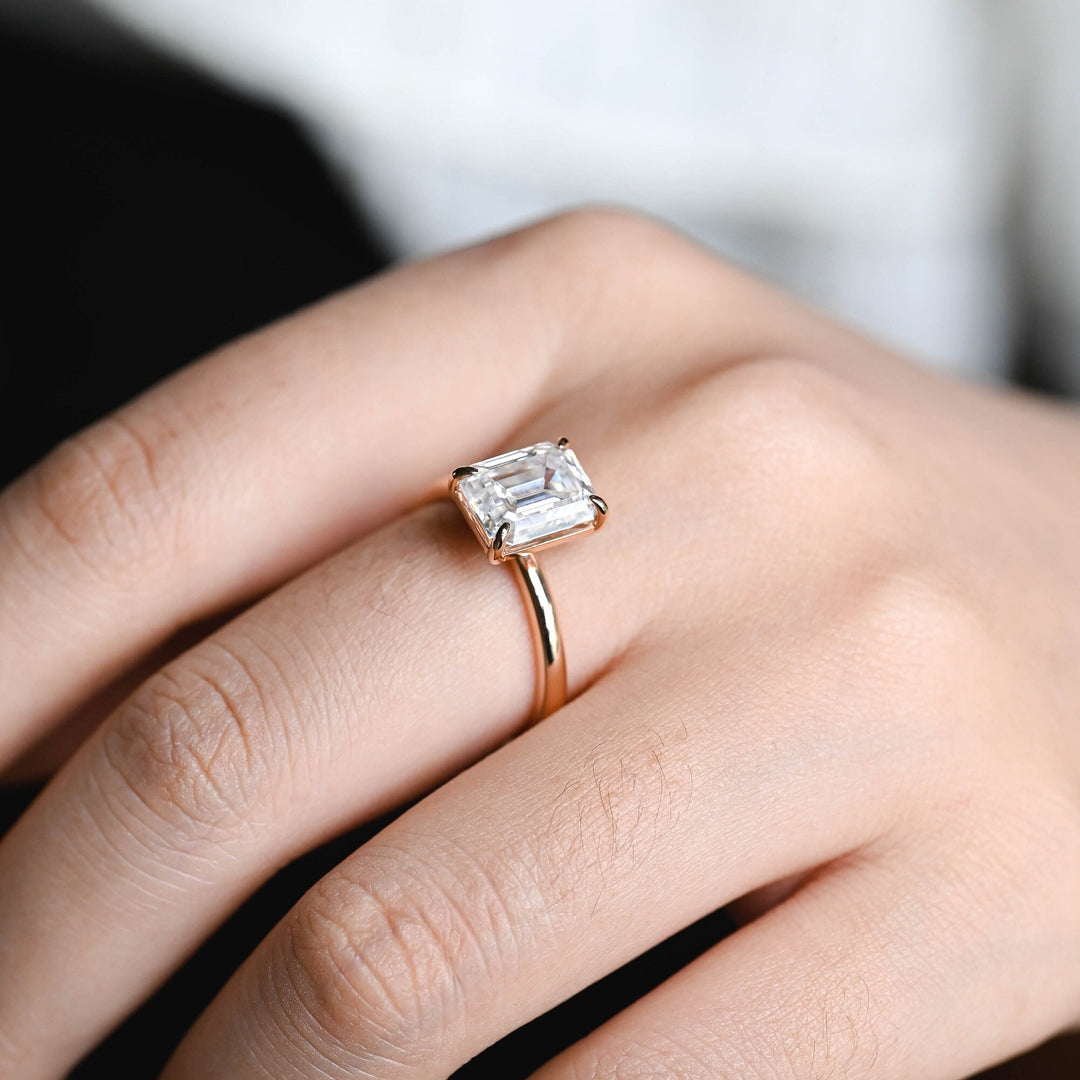 1.50CT Emerald Cut Solitaire Lab Grown Diamond Engagement Ring For Women