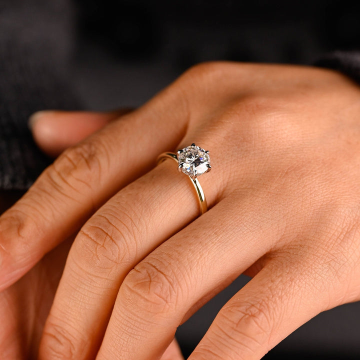1.50CT Round Cut Lab Grown Diamond Hidden Halo Engagement Ring For Women