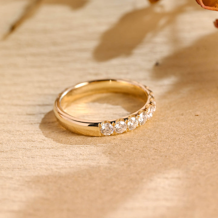 1.80CT Round Cut Half Eternity CVD EF/VVS Diamond Wedding Band For Women