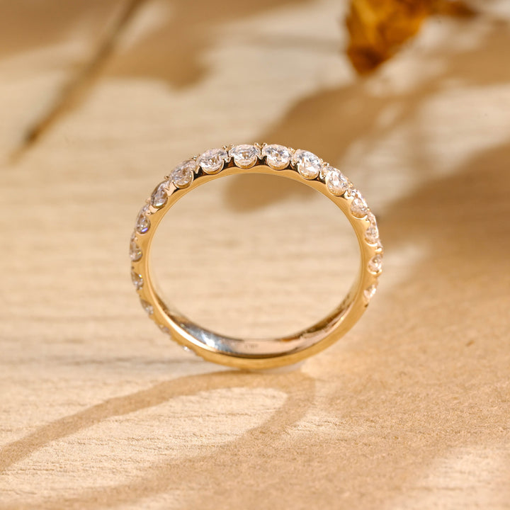 1.80CT Round Cut Half Eternity CVD EF/VVS Diamond Wedding Band For Women