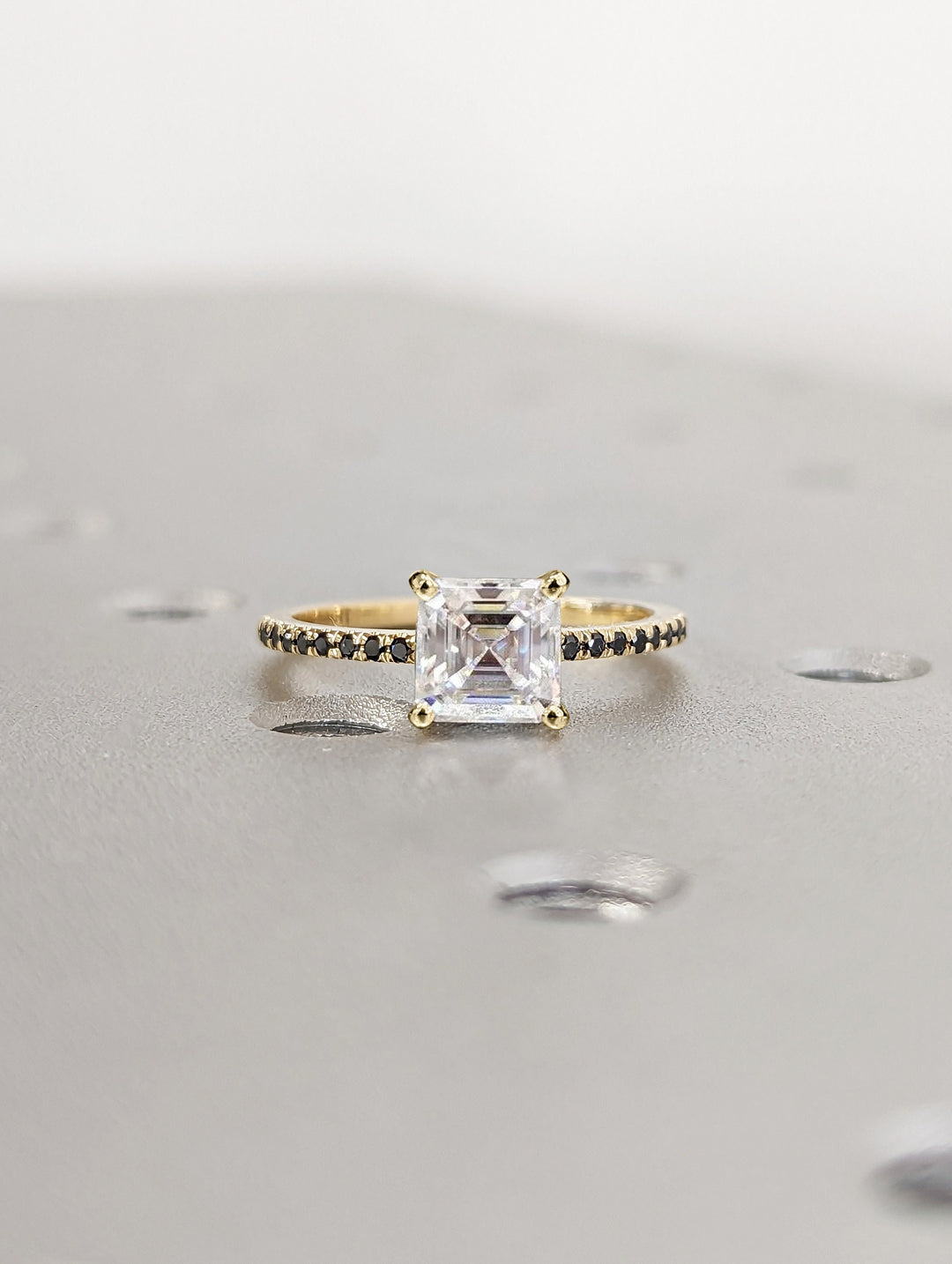 1.50CT Asscher Cut Pave Lab Grown Diamond Engagement Ring For Women