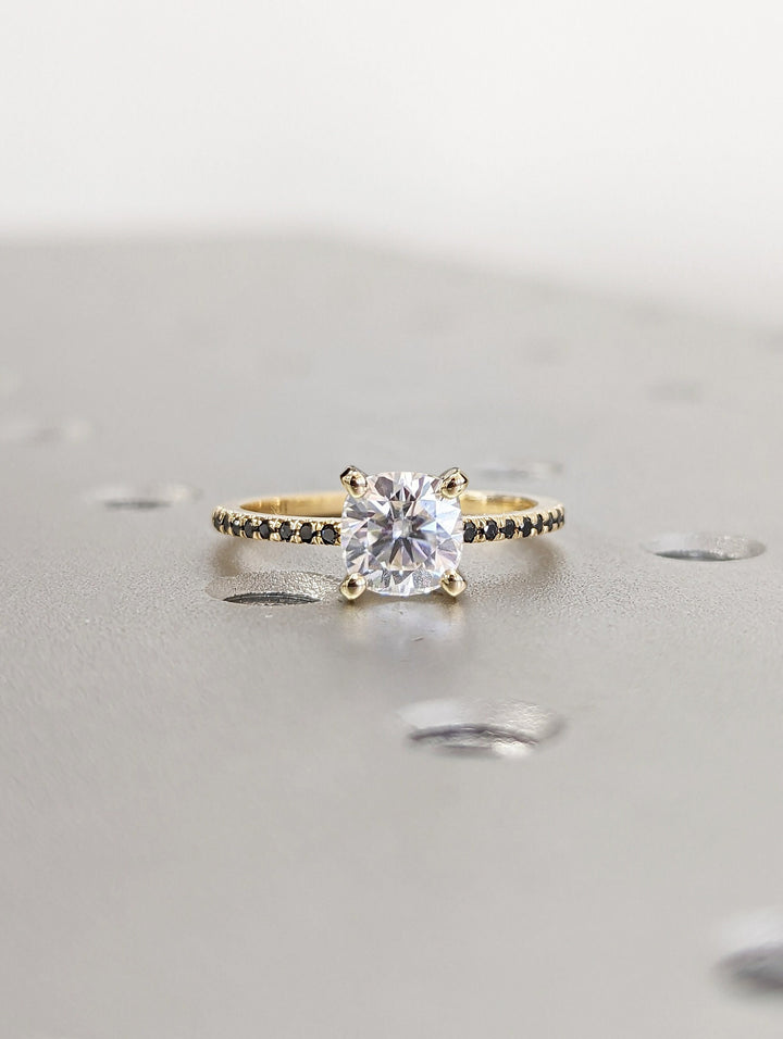 1.50CT Cushion Cut Pave Lab Grown Diamond Engagement Ring For Her
