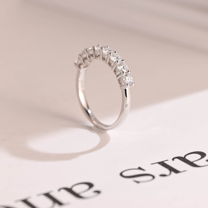 0.70CT Round Cut Half Eternity CVD EF/VVS Diamond Wedding Band For Women