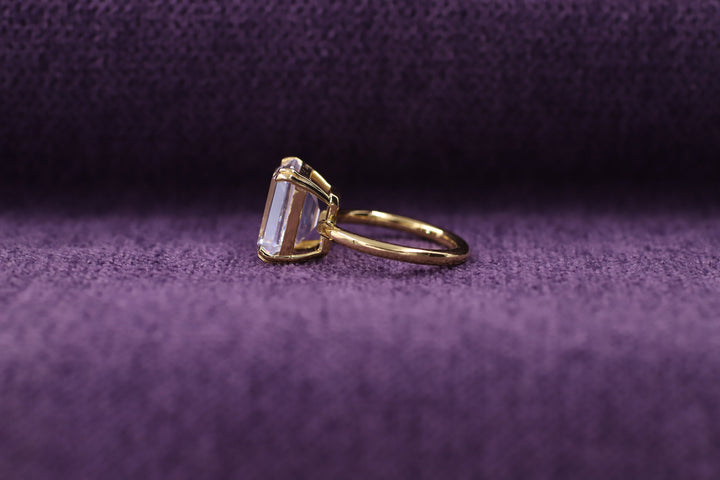 2.50CT Emerald Cut Double Prong Lab Grown Diamond Solitaire Engagement Ring For Her