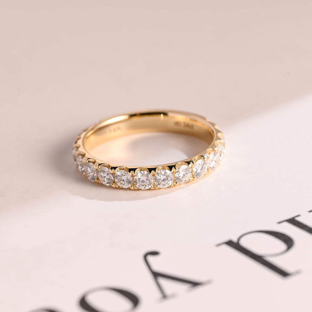 0.55CT Round Cut 3/4 Eternity CVD EF/VVS Diamond Wedding Band For Women