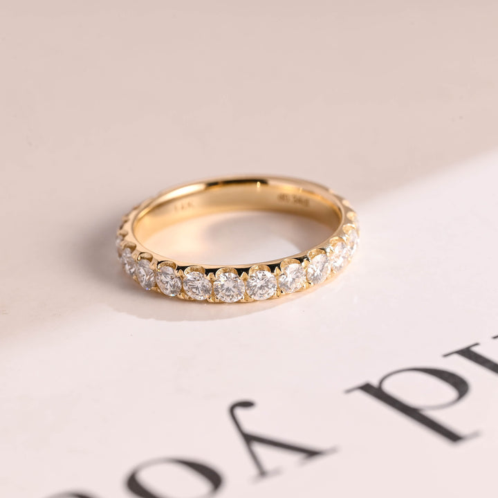0.55CT Round Cut 3/4 Eternity CVD EF/VVS Diamond Wedding Band For Women