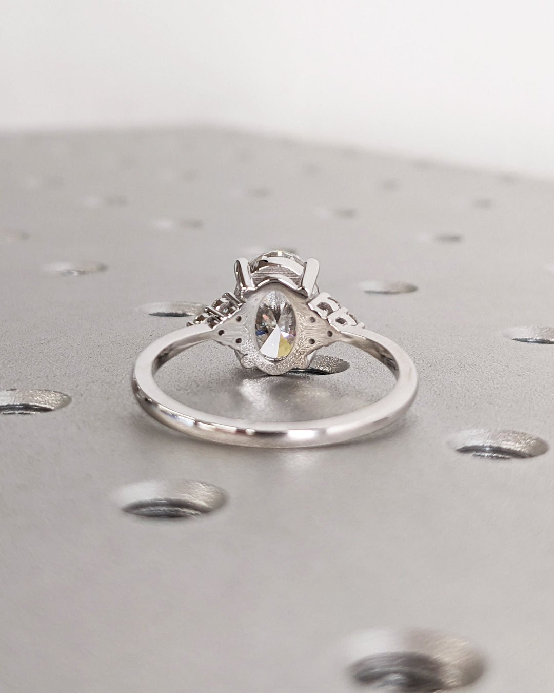 2.0CT Oval Cut Cluster Lab Grown Diamond Engagement Ring For Women