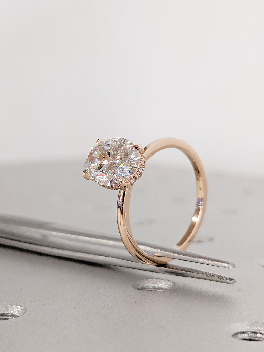 2.50CT Oval Cut Hidden Halo Lab Grown Diamond Engagement Ring Pretty Engagement Rings