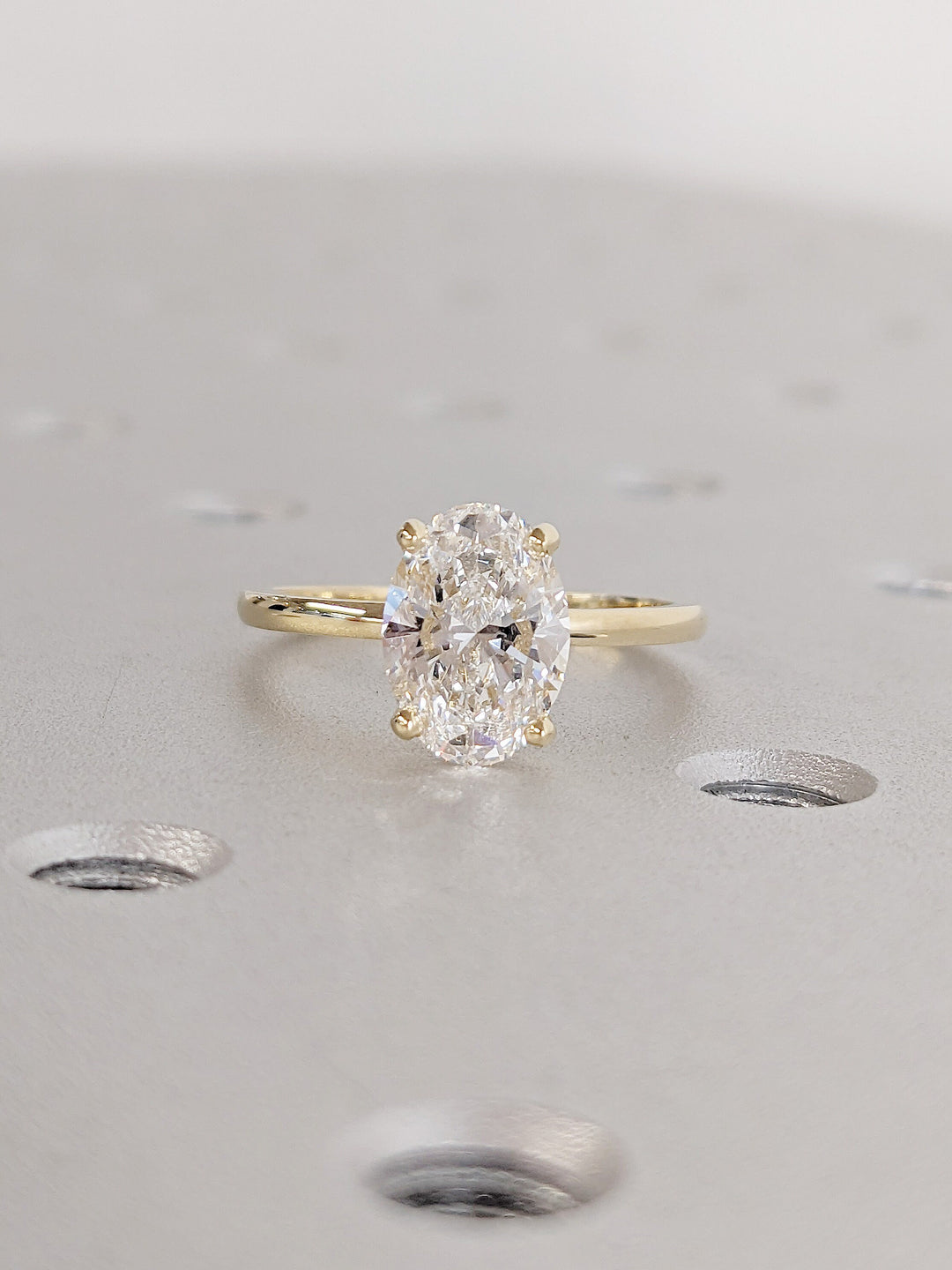 1.50CT Oval Lab Grown Diamond Wedding Ring Hidden Halo Engagement Ring