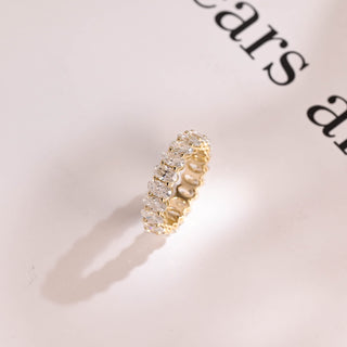 2.0CT Oval Cut Eternity CVD EF/VVS Diamond Wedding Band