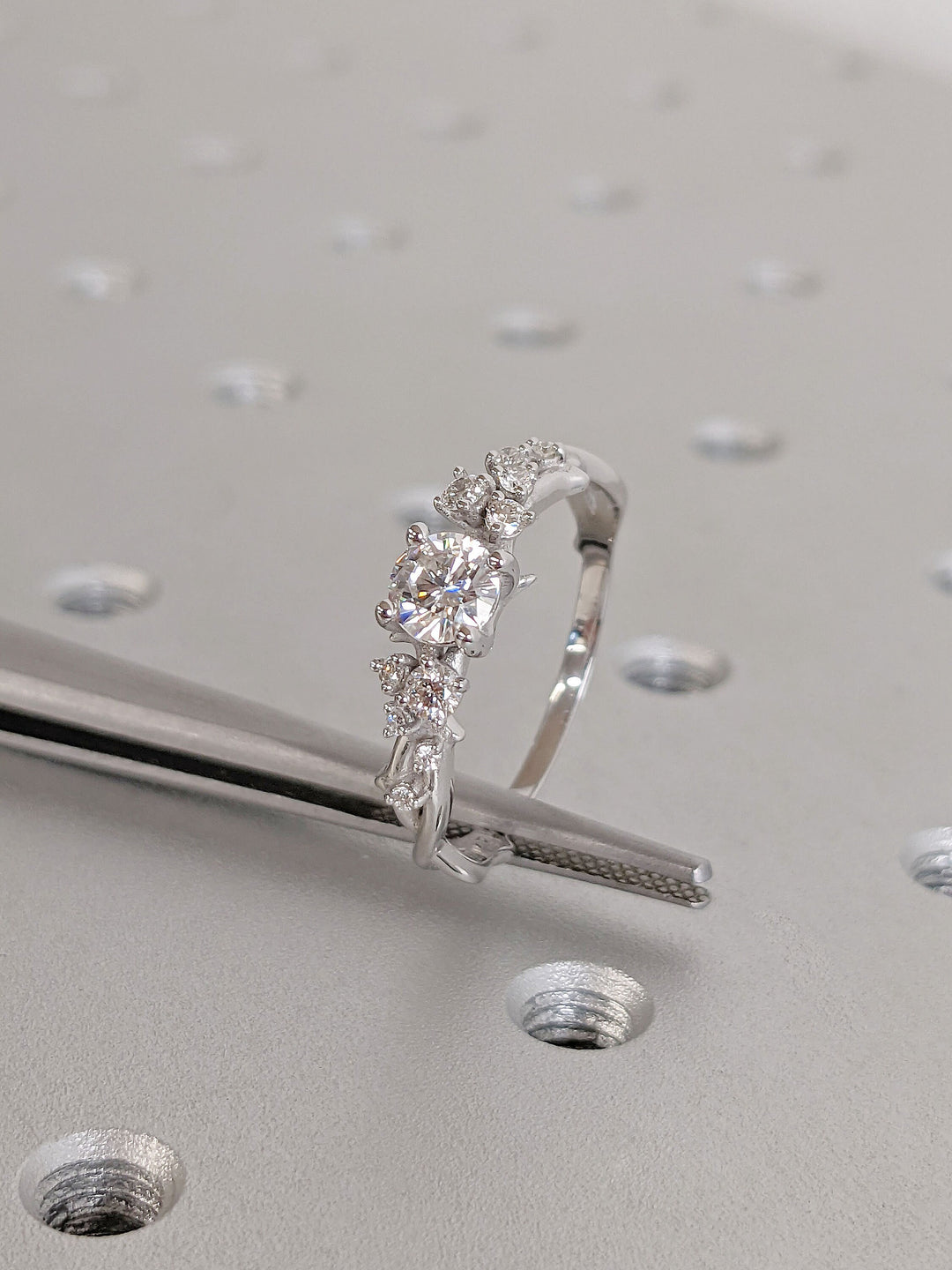 0.50CT Round Cut Cluster Lab Grown Diamond Engagement Ring For Women