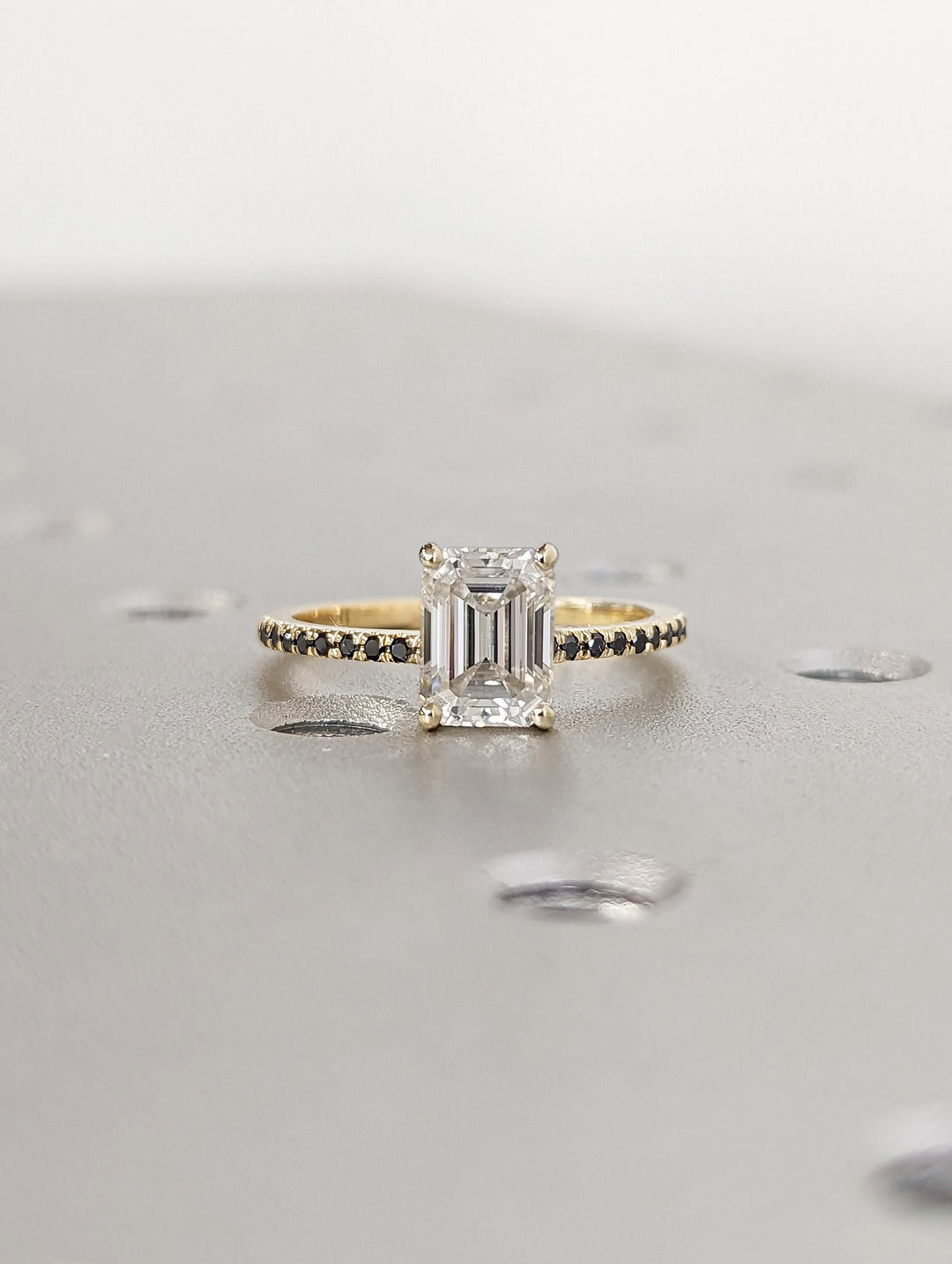 1.50CT Emerald Cut Pave Lab Grown Diamond Engagement Ring For Women