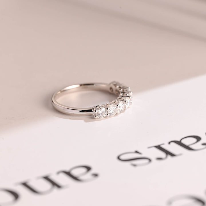 0.70CT Round Cut Half Eternity CVD EF/VVS Diamond Wedding Band For Women