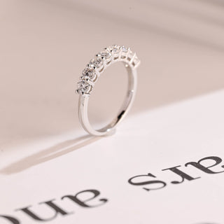 0.70CT Round Cut Half Eternity CVD EF/VVS Diamond Wedding Band For Women