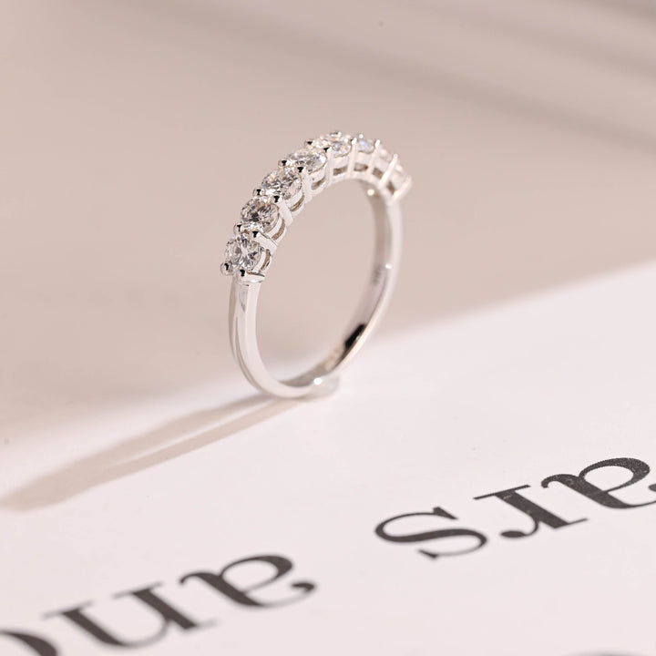 0.70CT Round Cut Half Eternity CVD EF/VVS Diamond Wedding Band For Women