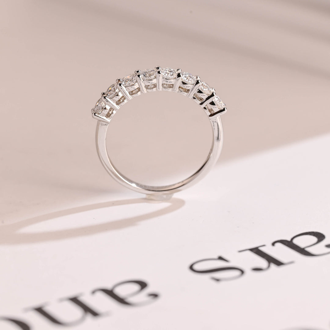 0.70CT Round Cut Half Eternity CVD EF/VVS Diamond Wedding Band For Women