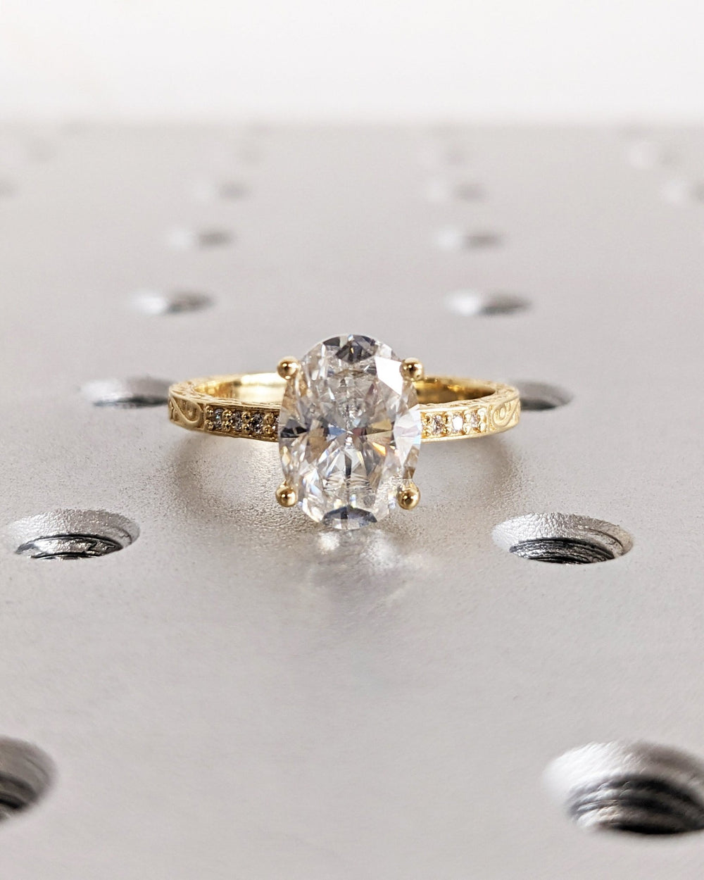 2.0CT Oval Vintage Lab Grown Diamond Engagement Ring For Women Minimalist Diamond Wedding Ring - Doozy Diamonds