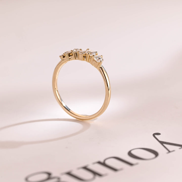 0.30CT Round Cut Cluster CVD EF/VVS Diamond Wedding Band For Women