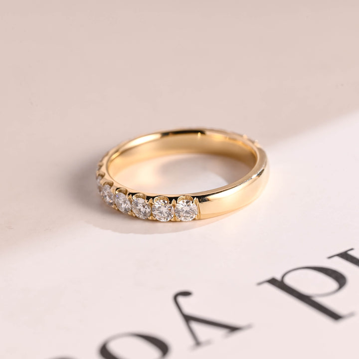 0.55CT Round Cut 3/4 Eternity CVD EF/VVS Diamond Wedding Band For Women