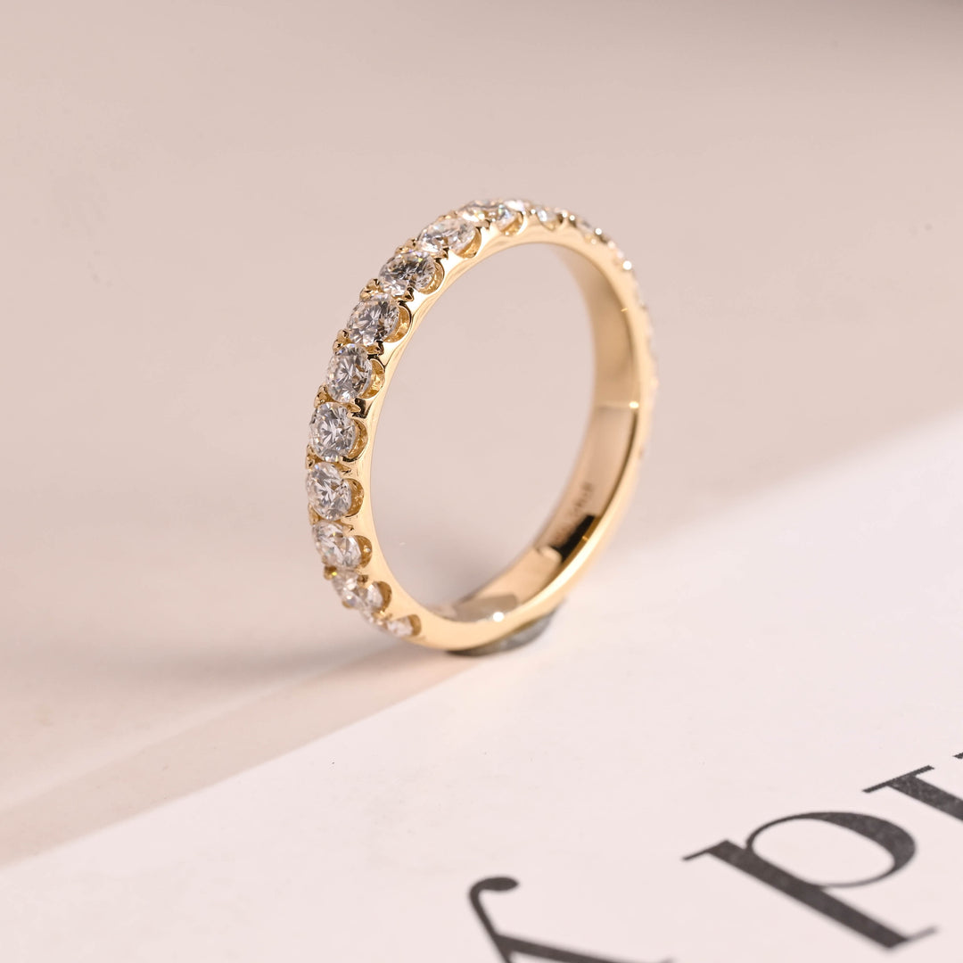 0.55CT Round Cut 3/4 Eternity CVD EF/VVS Diamond Wedding Band For Women