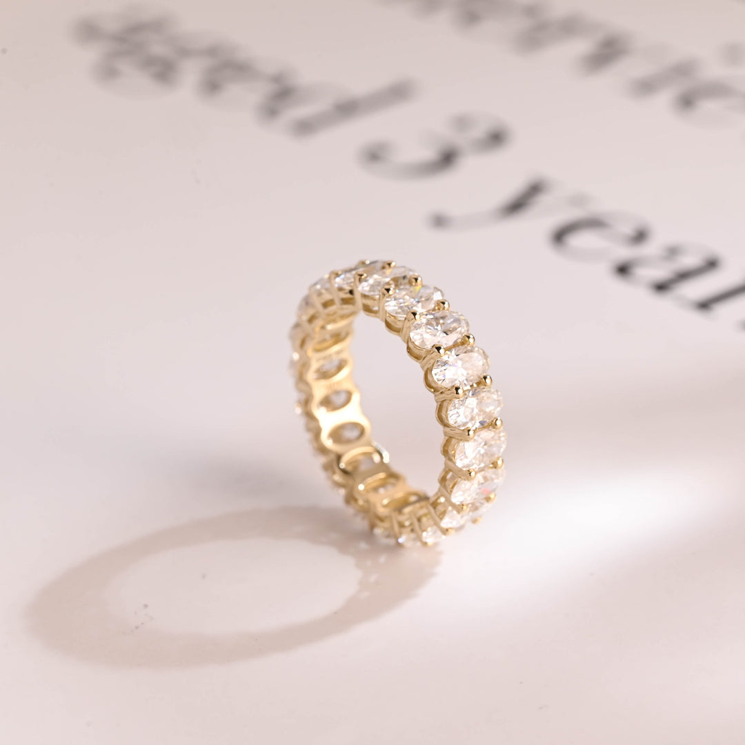 2.0CT Oval Cut Eternity CVD EF/VVS Diamond Wedding Band