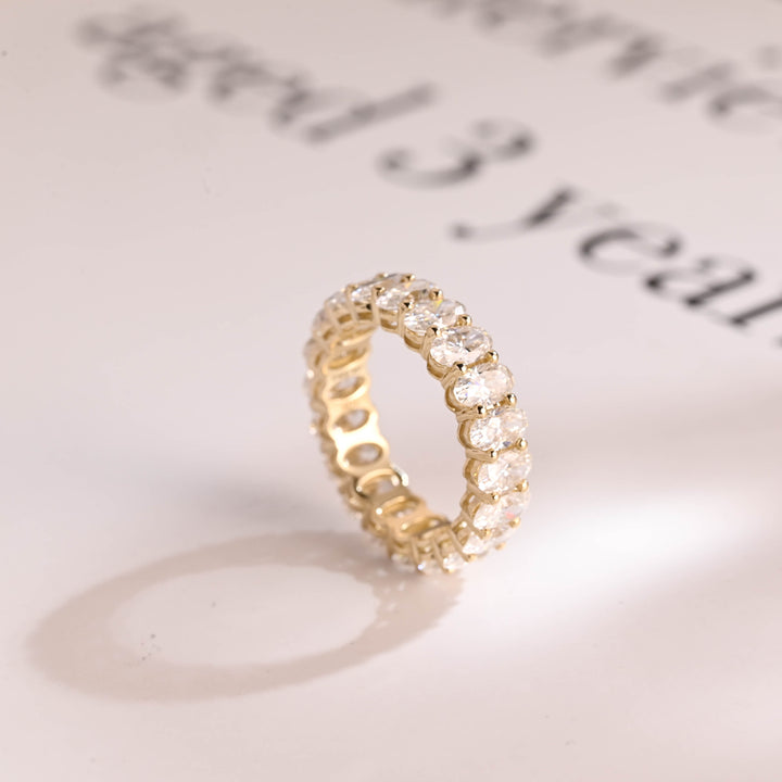 2.0CT Oval Cut Eternity CVD EF/VVS Diamond Wedding Band