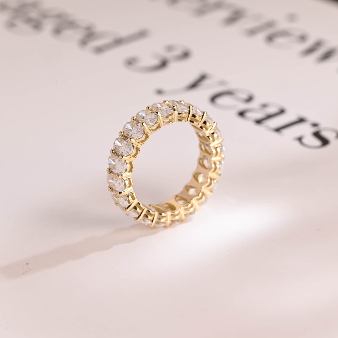 2.0CT Oval Cut Eternity CVD EF/VVS Diamond Wedding Band