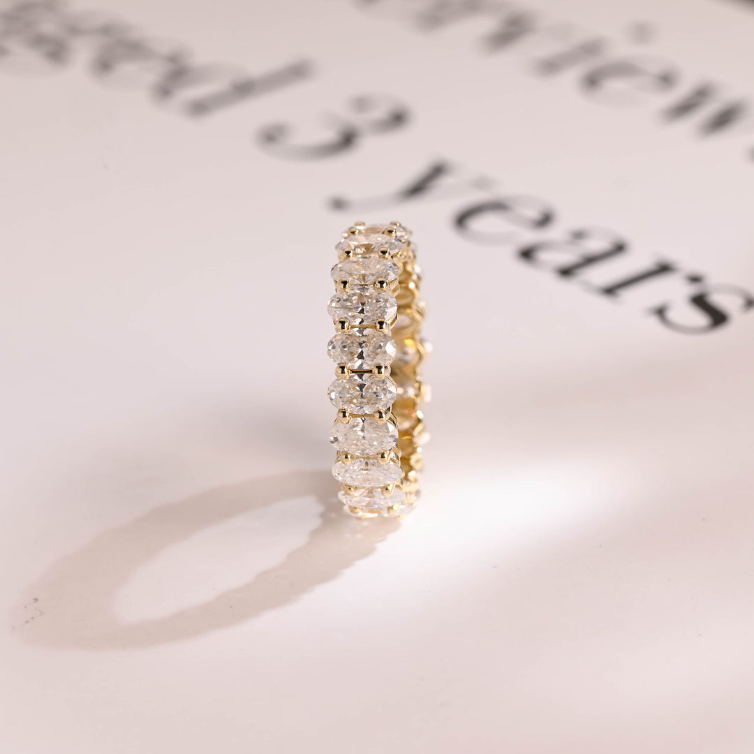 2.0CT Oval Cut Eternity CVD EF/VVS Diamond Wedding Band