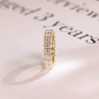 2.0CT Oval Cut Eternity CVD EF/VVS Diamond Wedding Band