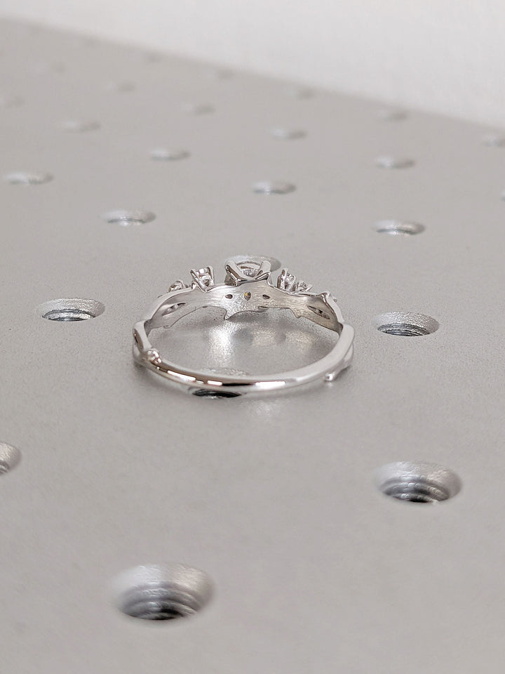 0.50CT Round Lab Grown Diamond Cluster Engagement Ring For Women