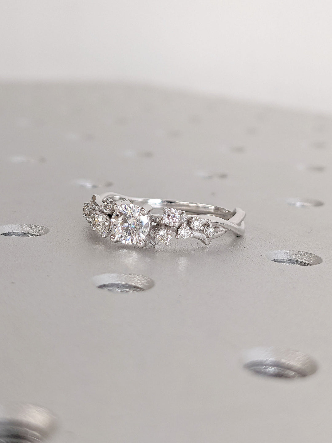 0.50CT Round Lab Grown Diamond Cluster Engagement Ring For Women