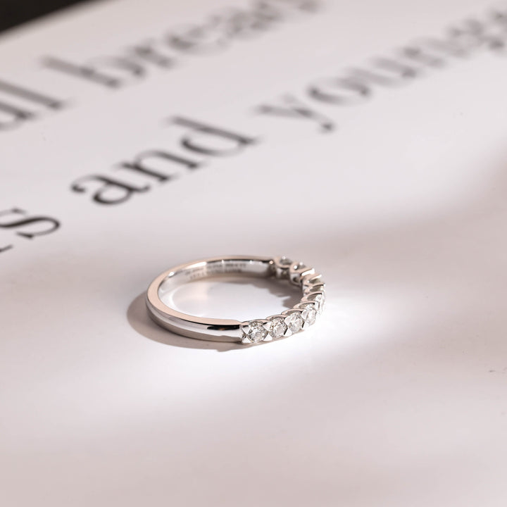 0.25CT Round Cut Half Eternity CVD EF/VVS Diamond Wedding Band For Women