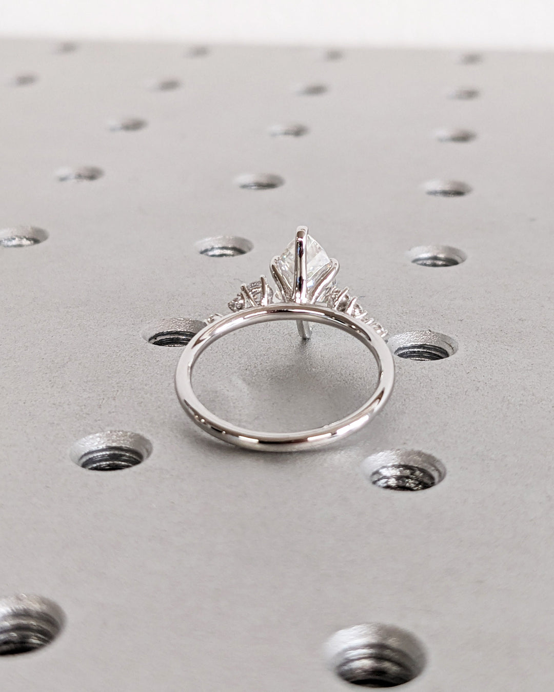 1.50CT Marquise Cut Cluster Lab Grown Diamond Engagement Ring in 18K White Gold