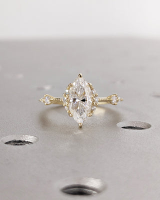 1.0CT Marquise Cut Unique Cluster Lab Grown Diamond Engagement Ring Proposal Ring