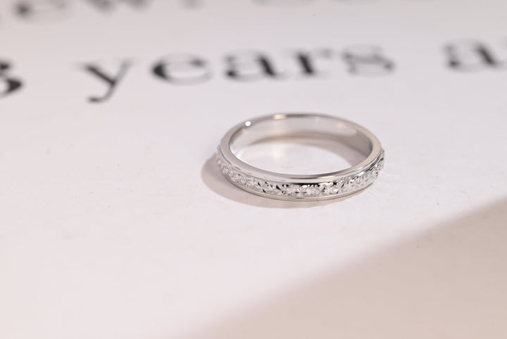 3mm Engraved Wedding Band 14k Solid Gold