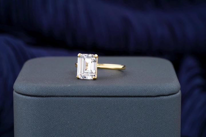 2.50CT Emerald Cut Solitaire Lab Grown Diamond Engagement Ring For Her