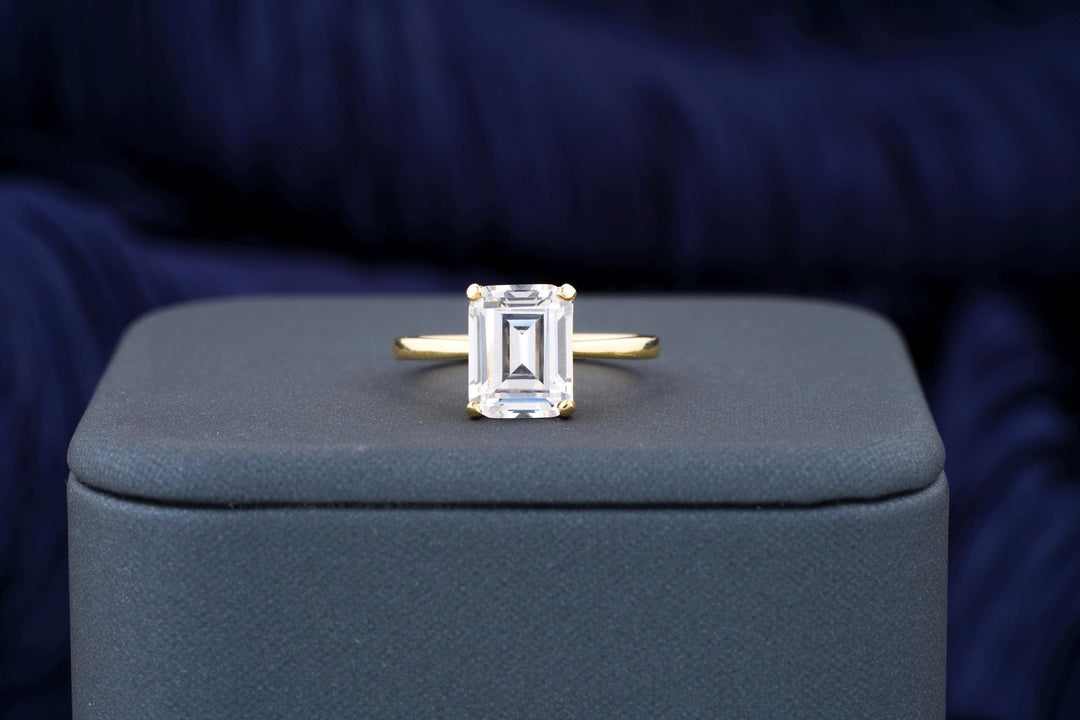 2.50CT Emerald Cut Solitaire Lab Grown Diamond Engagement Ring For Her