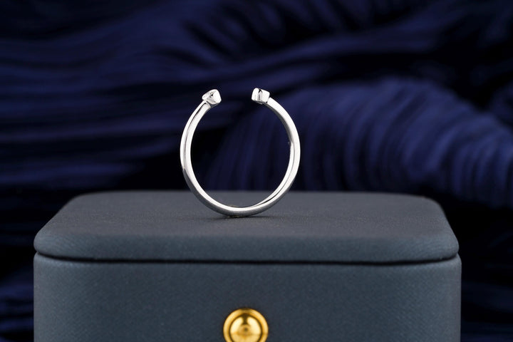Round Cut Open CVD EF/VVS Diamond Wedding Band For Women, Anniversary Gift