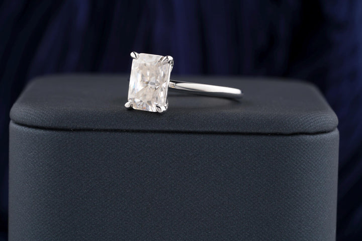 3.50CT Radiant Cut Solitaire Lab Grown Diamond Engagement Ring For Her Minimalist Wedding Ring