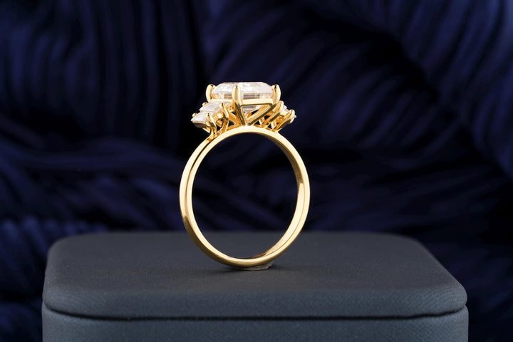 2.50CT Emerald Cut Five Stone Lab Grown Diamond Engagement Ring For Women