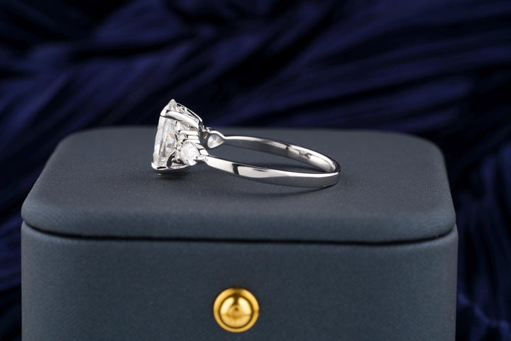 3.0CT Oval Cut Cluster Lab Grown Diamond Engagement Ring For Women