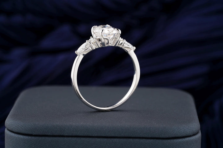 3.0CT Oval Cut Cluster Lab Grown Diamond Engagement Ring For Women
