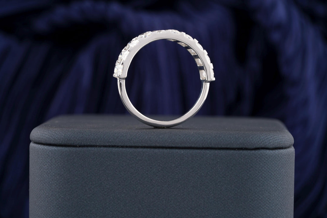 1.50CT Radiant Cut Half Eternity CVD EF/VVS Diamond Wedding Band For Her